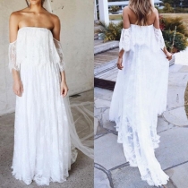 Sexy Off-shoulder High Waist Floor-length Party Dress