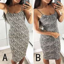Sexy Backless Leopard Printed Slim Fit Sling Dress