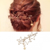 Fashion Hollow Out Pentagram Shaped Hairpin
