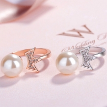 Fashion Imitation Pearl Inlaid Ring 