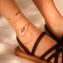 Fashion Leaf Tassel Pendant Anklet Set 3 pcs/Set