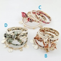 Fashion Pearl Inlaid Printed Bracelet 