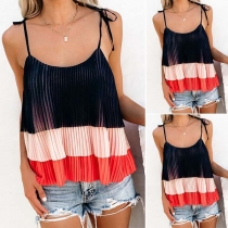 Sexy Backless Contrast Color Cami Top