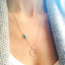 Simple Style Round Circle Pendant Necklace