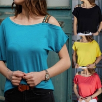 Sexy Off-shoulder Short Sleeve Loose T-shirt