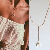 Fashion Crescent Pendant Alloy Necklace