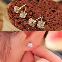 Fashion Rhinestone Inlaid Alloy Stud Earrings