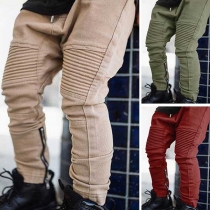 Fashion Solid Color Wrinkle Children's Pants
