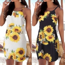 Sexy Off-shoulder Printed Sling Dress