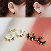 Punk Style U Shaped Rivet Stud Earrings