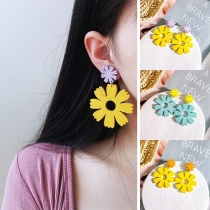 Sweet Style Flower-shaped Stud Earrings