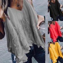 Sexy V-Neck Irregular Hem Cami Top