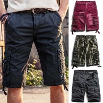 Fashion Side-pocket Men's Knee-length Shorts