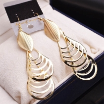 Retro Style Hollow Out Alloy Earrings 