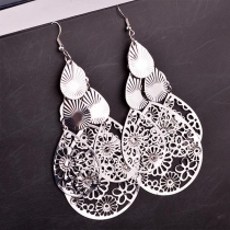Retro Style Hollow Out Flower Earrings