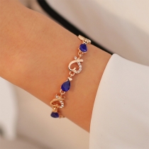 Fashion Rhinestone Inlaid Heart Bracelet 