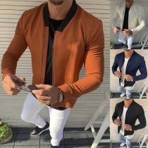 Fashion Long Sleeve Stand Collar Man's Jacket 