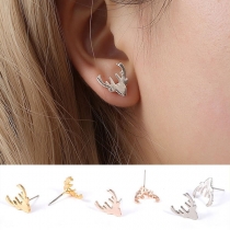 Cute Style Elk Shaped Stud Earrings 