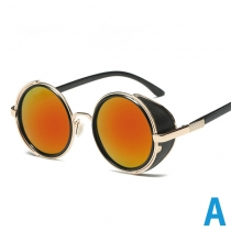 Retro Style Round Frame Sunglasses