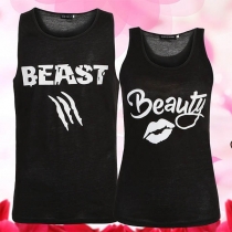 Fashion Letters Printed Causal Tank Top 