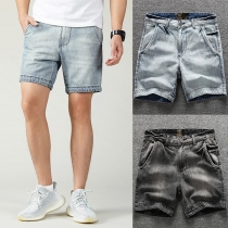 Fashion Middle Waist Man's Denim Shorts