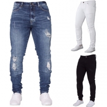 Fashion Middle Waist Ripped Man's Jeans