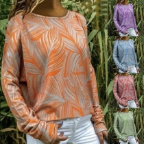 Fashion Long Sleeve Round Neck Printed T-shirt