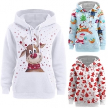 Cute Cartoon Printed Long Sleeve Thin Hoodie