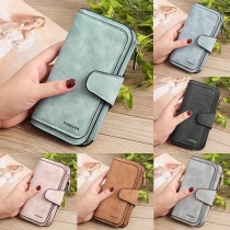 Fashion Solid Color Multifunctional Wallet Clutch