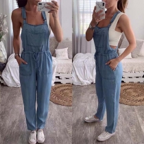 Fashion High Waist Denim Overalls