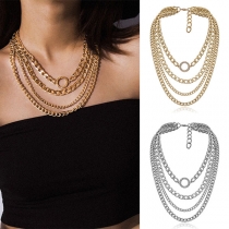 Punk Style Multi-layer Alloy Necklace