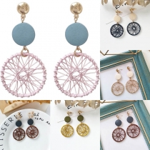 Fashion Contrast Color Dreamcatcher Shaped Earrings