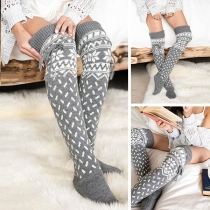 Fashion Printed Over-the-knee Knit Socks