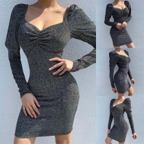 Sexy V-neck Long Sleeve Slim Fit Dress