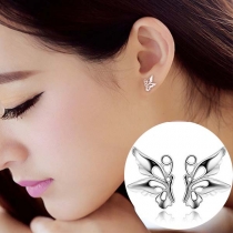 Fashion Silver-tone Butterfly Shaped Stud Earrings