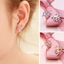 Fashion Leaf Clover Shaped Stud Earrings