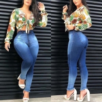 Fashion High Waist Slim Fit Stretch Jeans