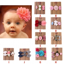 Sweet Style 3D Flower Spliced Hair Band for Babies 3 pcs/Set