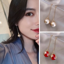 Fashion Imitation Pearl Pendant Tassel Earrings