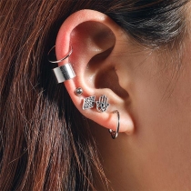 Retro Style Silver-tone Alloy Stud Earring Set 6 pcs/Set