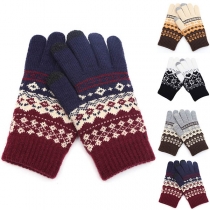 Fashion Printed Knit Gloves