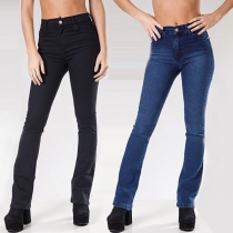 Fashion High Waist Slim Fit Denim Flared Pants