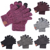 Fashion Mixed Color Knit Gloves