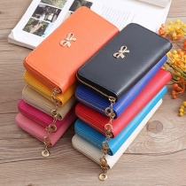 Fashion Solid Color Bow-knot Wallet