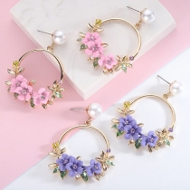 Sweet Style Wreath Shaped Stud Earrings