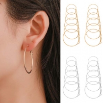 Simple Style Circle-shaped Stud Earring Set 6 pcs/Set