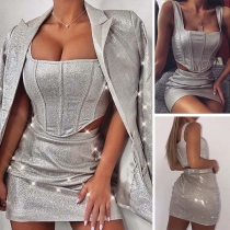 Sexy Backless Sling Crop Top + High Waist Skirt Two-piece Set