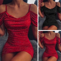 Sexy Off-shoulder Short Sleeve Sling Dress