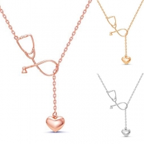 Creative Style Stethoscope Heart Pendant Necklace