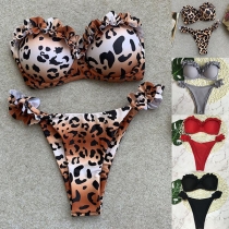 Sexy Low-waist Ruffle Bandeau Bikini Top